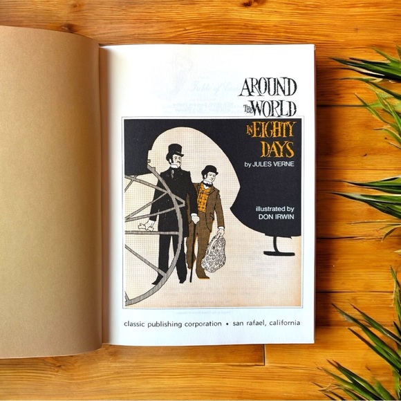 VINTAGE Around the World in Eighty Days by Jules Verne Classic Illustrated - Picture 5 of 10